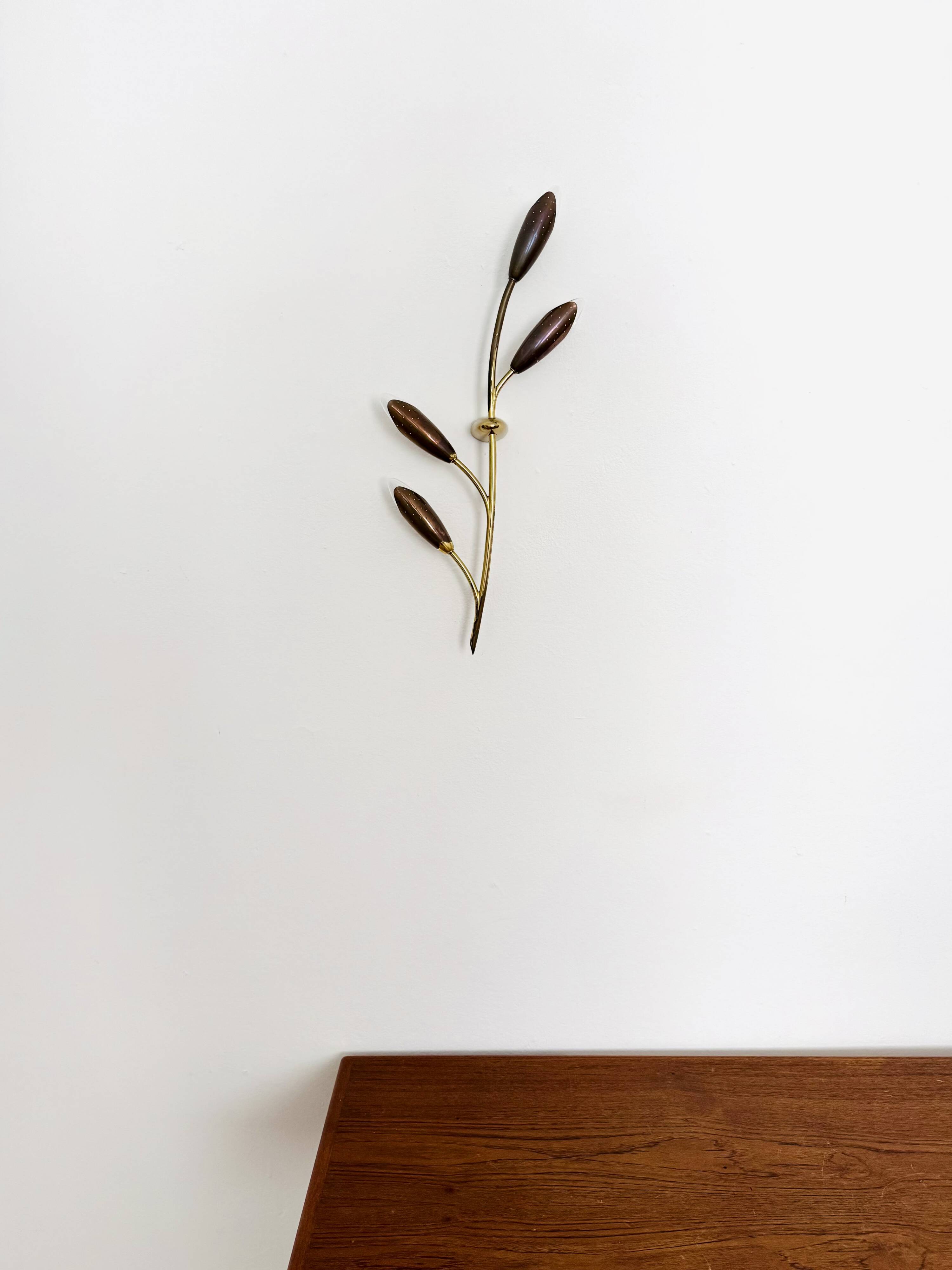 Floral Brass Wall Lamp by Rupert Nikoll