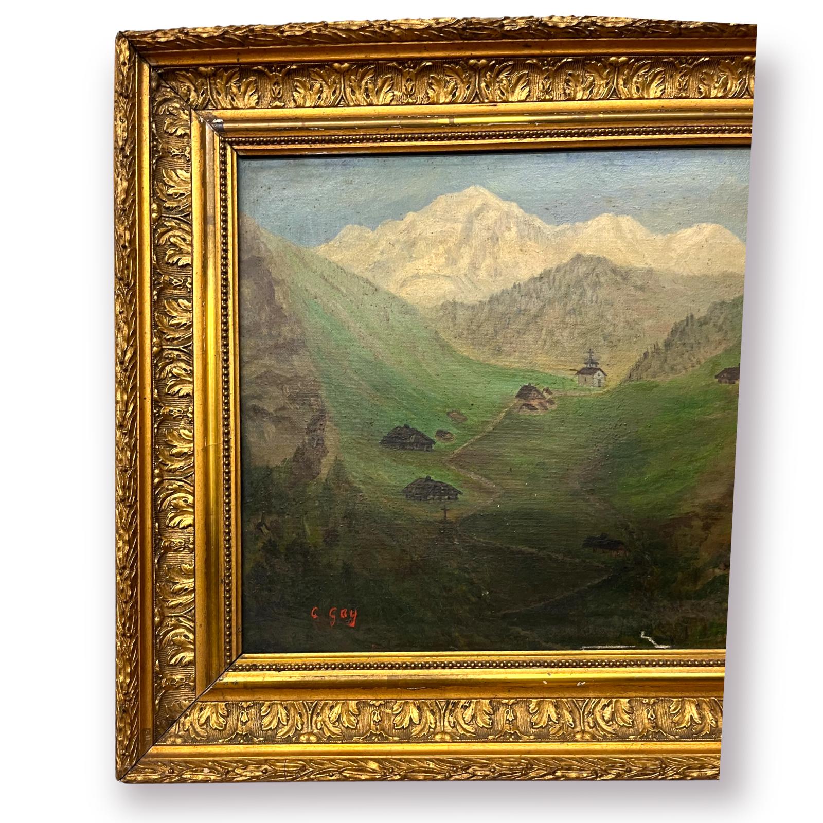 Oil on canvas of the Col des Aravis in Haute-Savoie