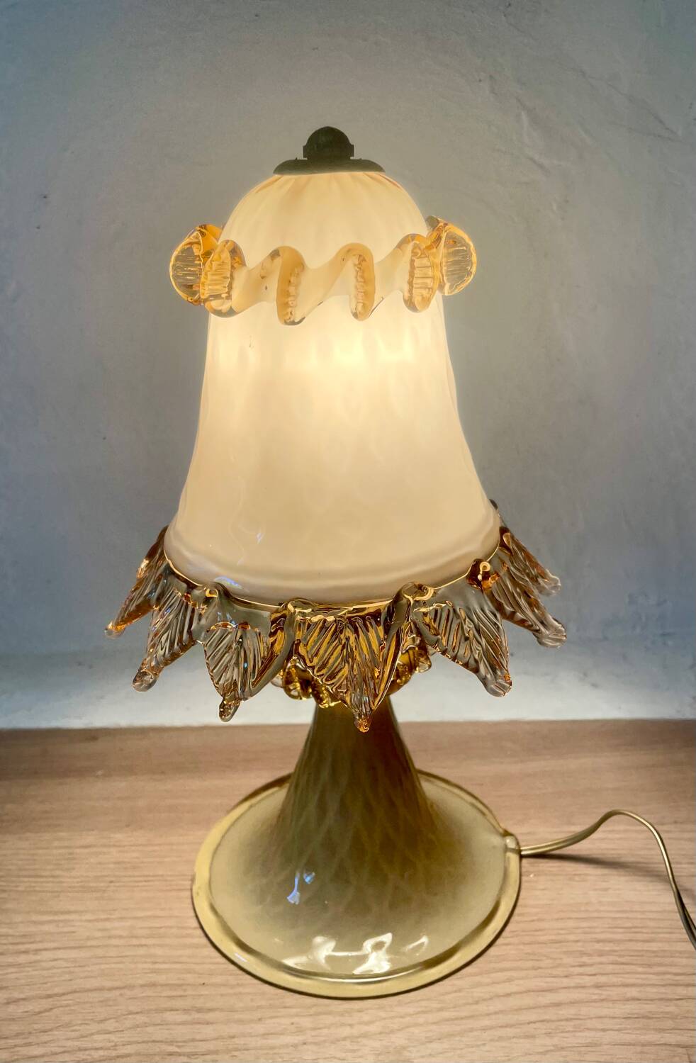 Paire de lampes de chevet en verre de Murano