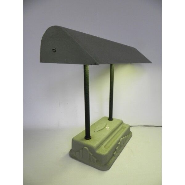 Lampe de bureau art déco Sevadac avec lampe fluorescente