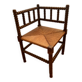 Chaise d’angle bois perlé