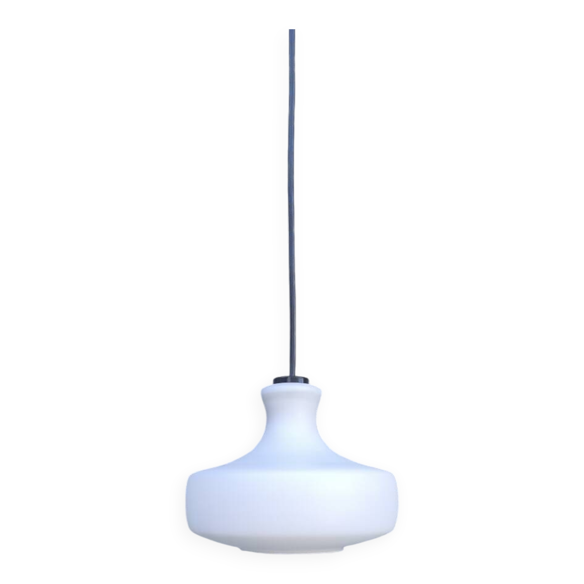 Suspension scandinave en verre opalin blanc