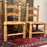 Pair of low brutalist chairs