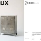 Armoire Casier B2 métal / 2 portes - L 80 x H 102 cm / Réédition 1930 - Tolix