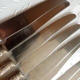 12 Old horn knives and stainless steel blades, Laurier decorative virole