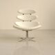 "Corona" lounge chair in off-white grained leather by Poul Volther for E