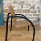 Wood and metal fireside chair from the 80s