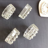 Set of 4 old piano/glass table coasters