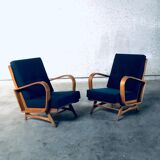 Mid-Century Modern Bentwood Lounge Chairs, Belgium, 1950s, Set of 2