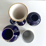 Cobalt blue vases collection, mid-century porcelain vases, vintage interior