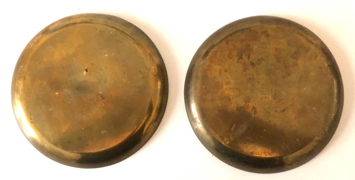 Pair of gilded brass cups