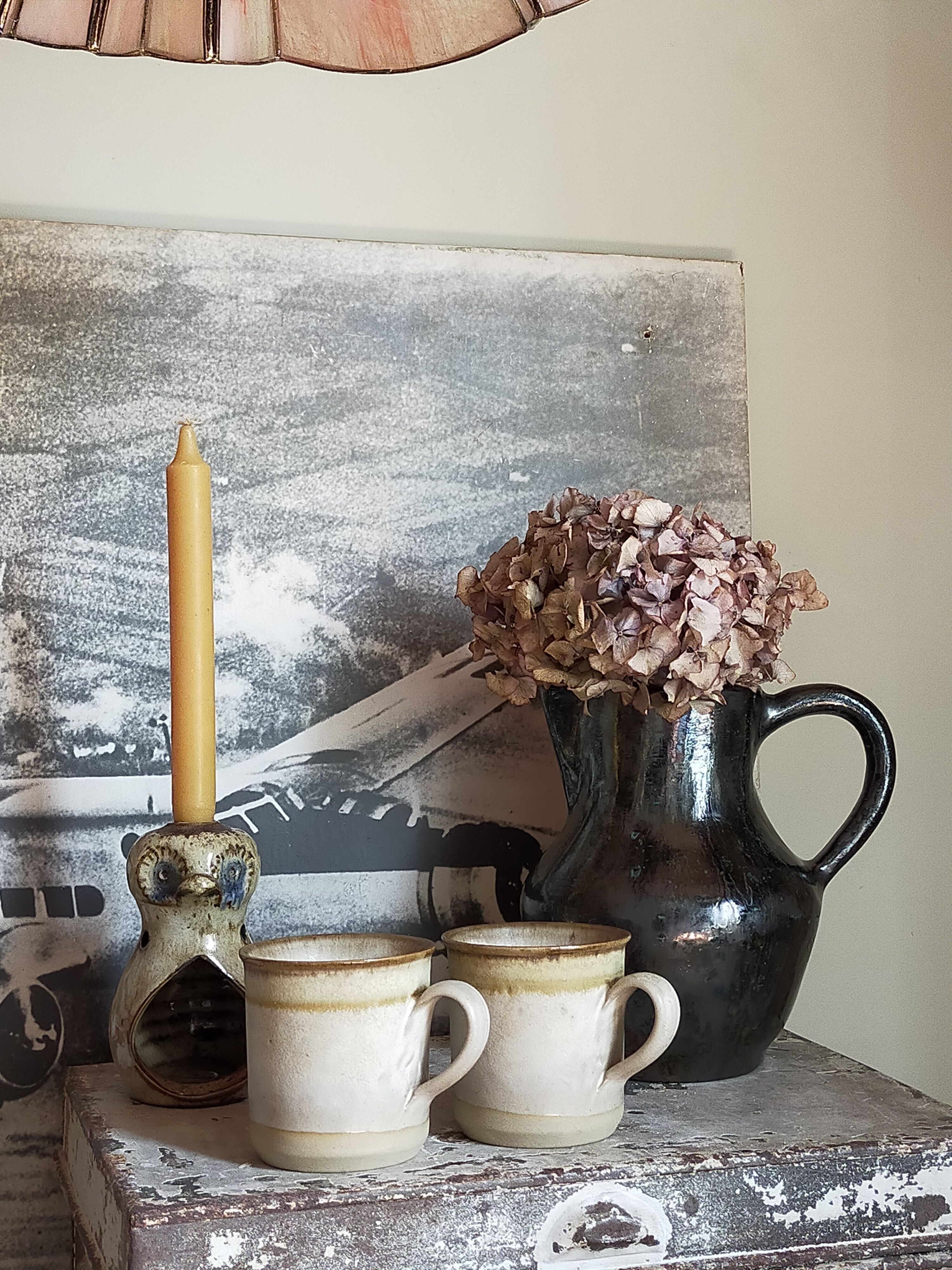 Candlestick "nice" ceramic potter vintage enamelled sandstone