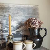 Candlestick "nice" ceramic potter vintage enamelled sandstone