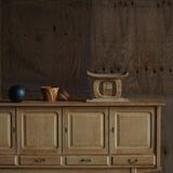 Brutalist oak sideboard from the mid-20th century, Danish cabinetmaker, 1960s.