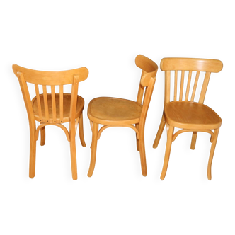 3 chaises Baumann N°31 hêtre clair