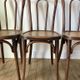 Set of 4 bistro chairs in curved wood of beech Luterma 30s