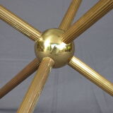 Table d'appoint tripode en verre et laiton doré
