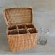 6 water glasses + basket