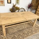 Solid oak farmhouse table with 2 central extensions