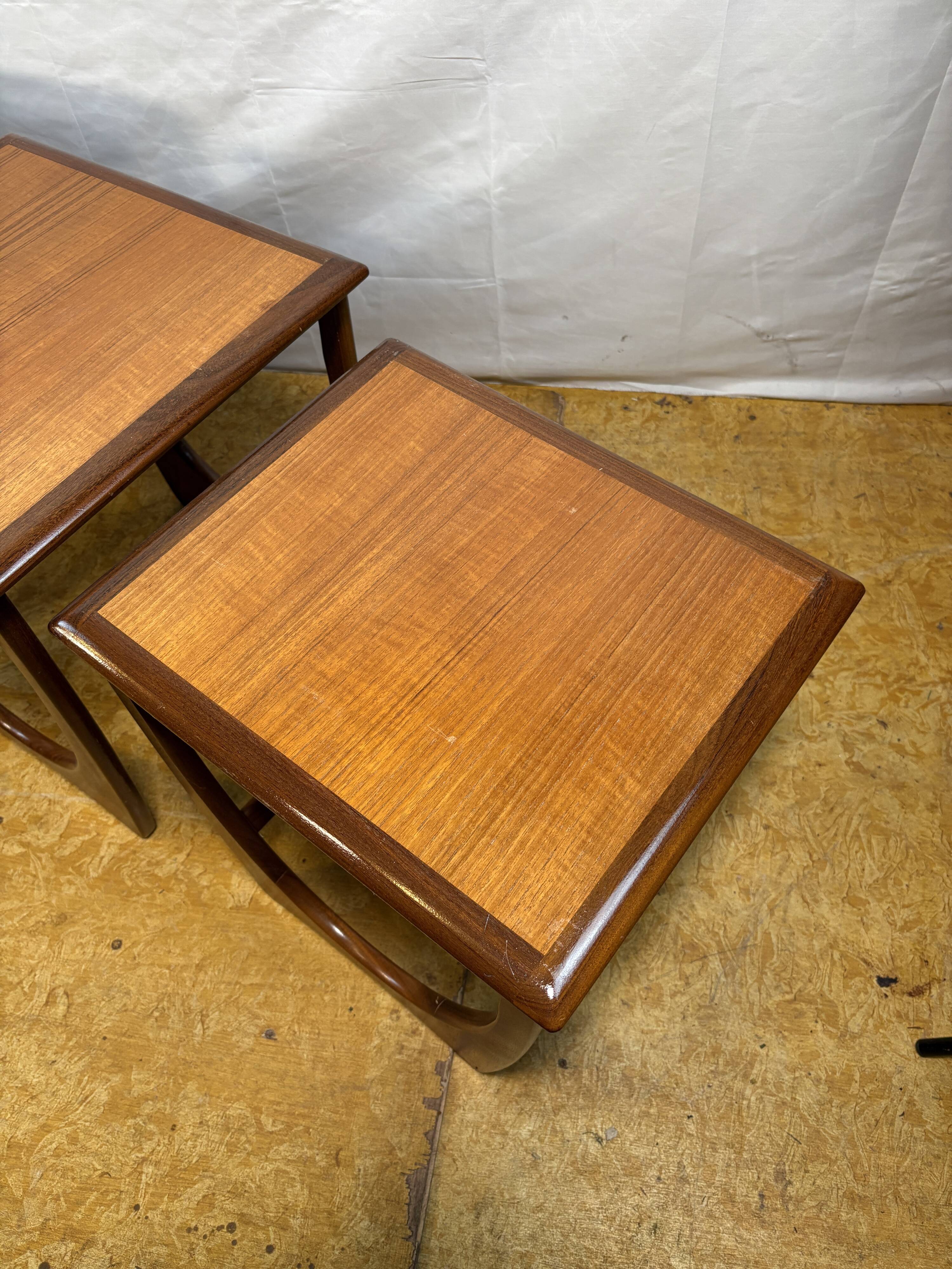 Mid- century retro vintage teak nest of tables by g plan 1960 Danish Design