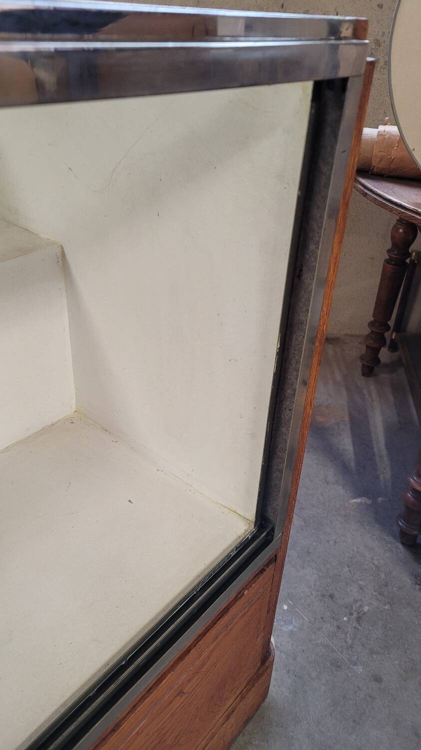 Shop counter display cabinet with old drawers, 1900s