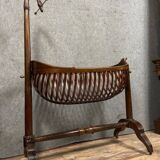 Empire Mahogany Swan Neck Cradle in the Shape of a Basket Circa 1810