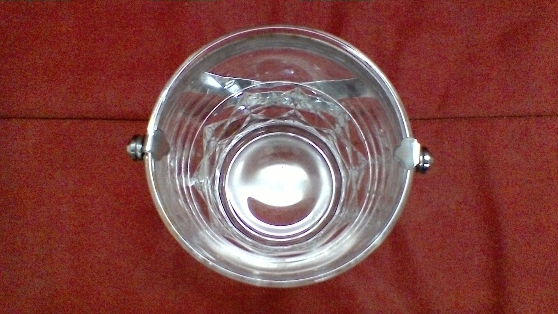Crystal ice bucket, vintage.