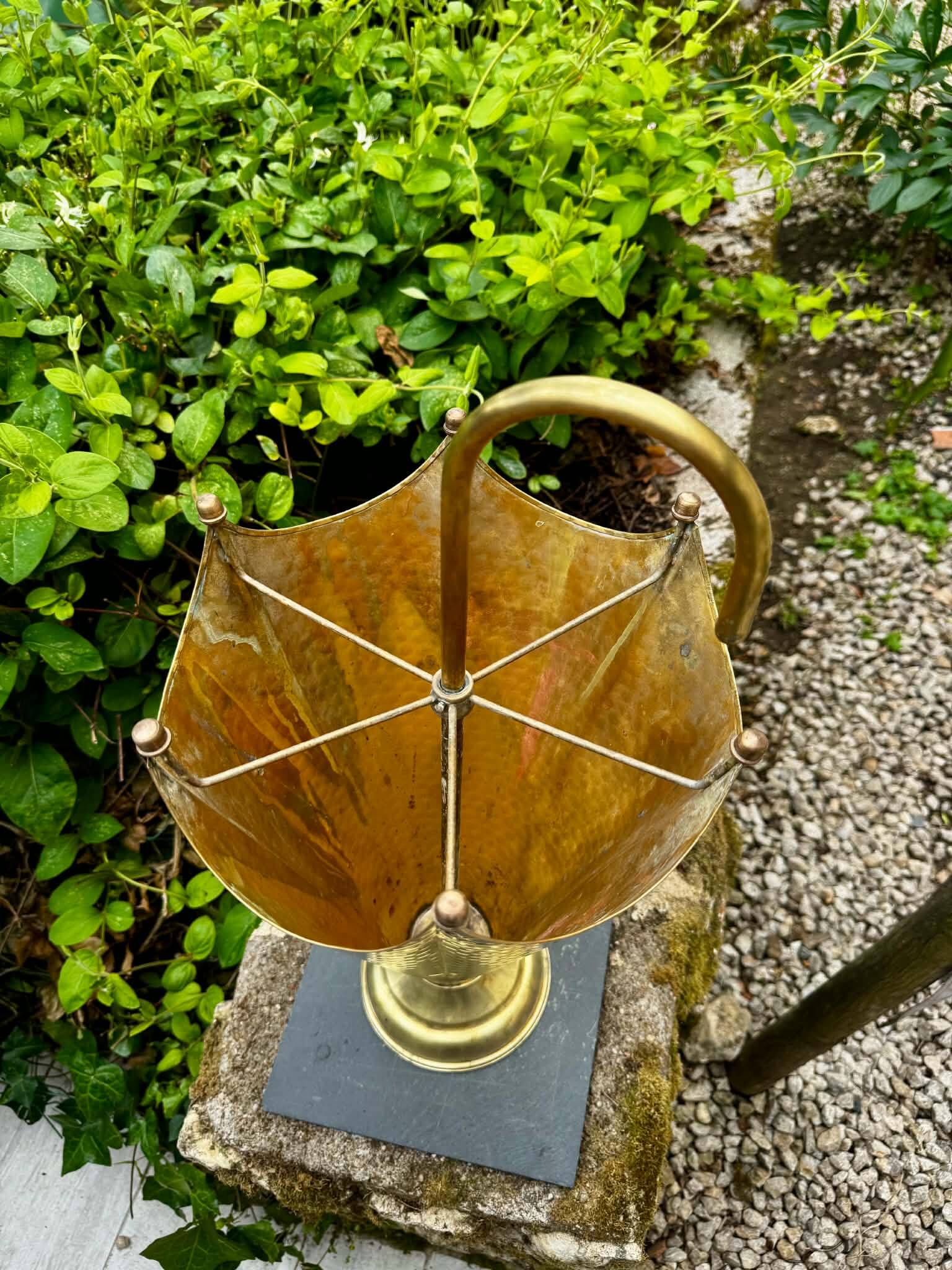 Vintage 1960s brass umbrella stand