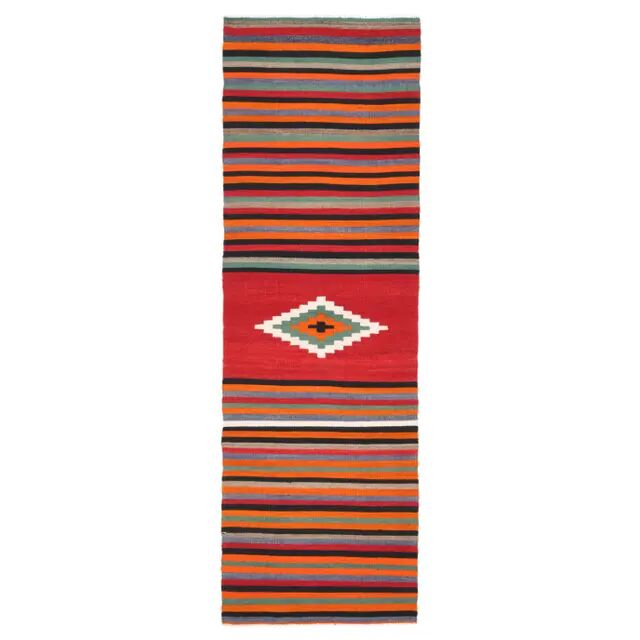 Vintage Turkish Oushak Handmade Wool Cotton Orange Runner Rug 84x262