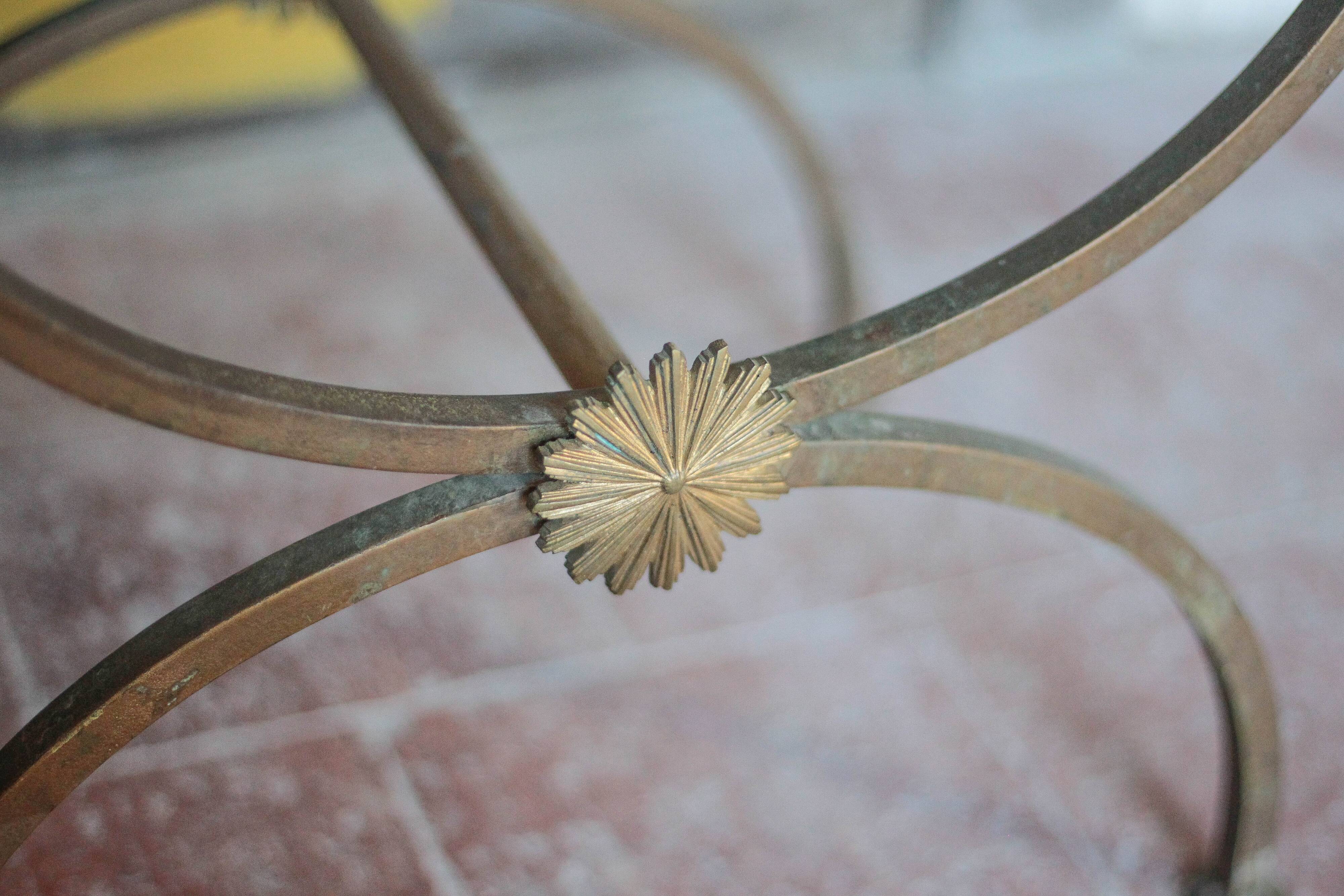 Vintage luggage rack, curule-shaped stool, iron suitcase table