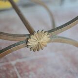 Vintage luggage rack, curule-shaped stool, iron suitcase table