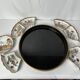 China, porcelain condiment set on lacquered tray, 20th century