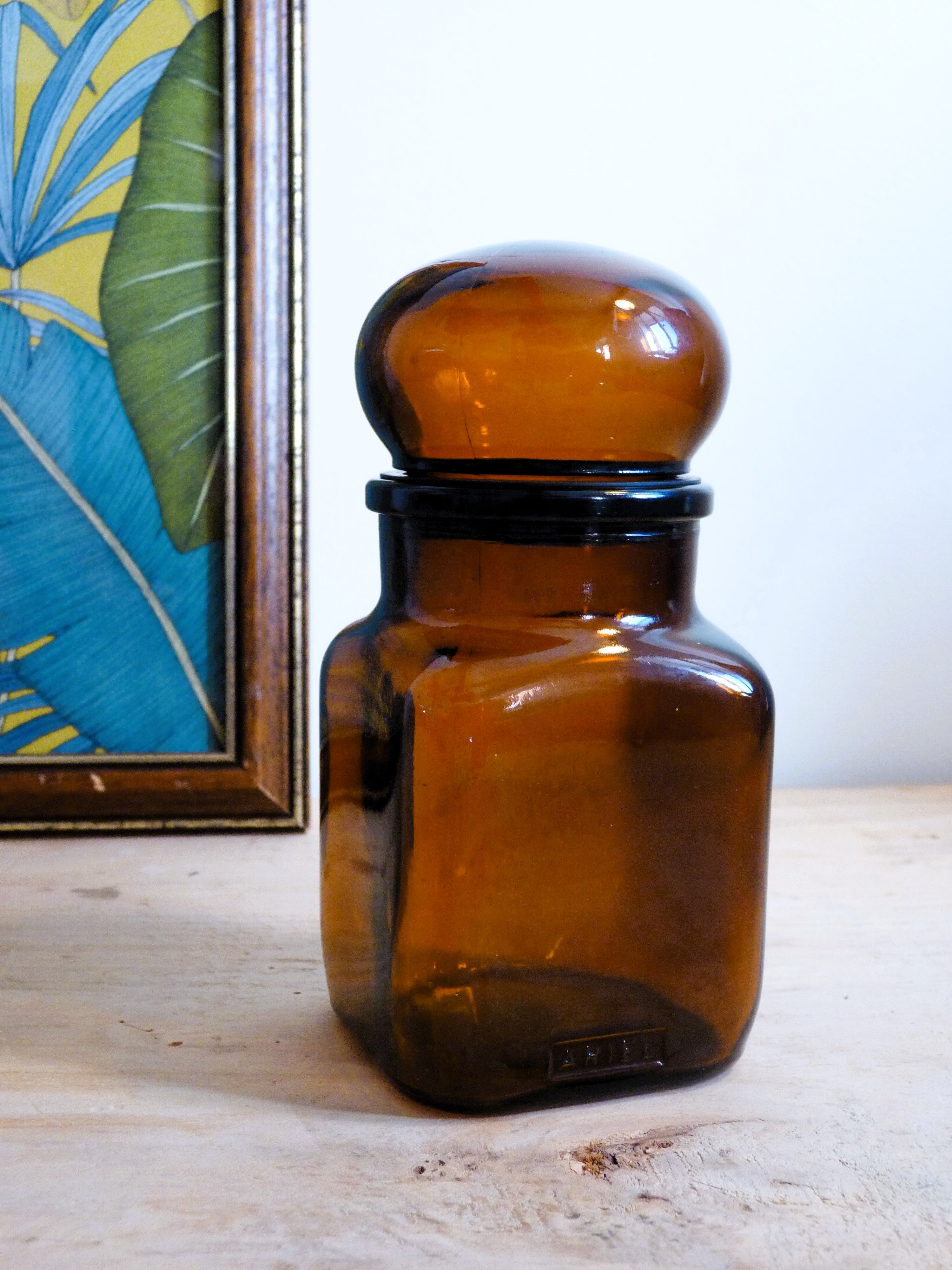 Ariel laundry apothecary style jar - amber glass