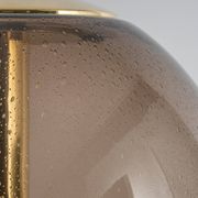 Large smoked glass ball pendant by Limburg in brass, Germany, 1970s.
