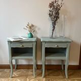 Pair of curved bedside tables