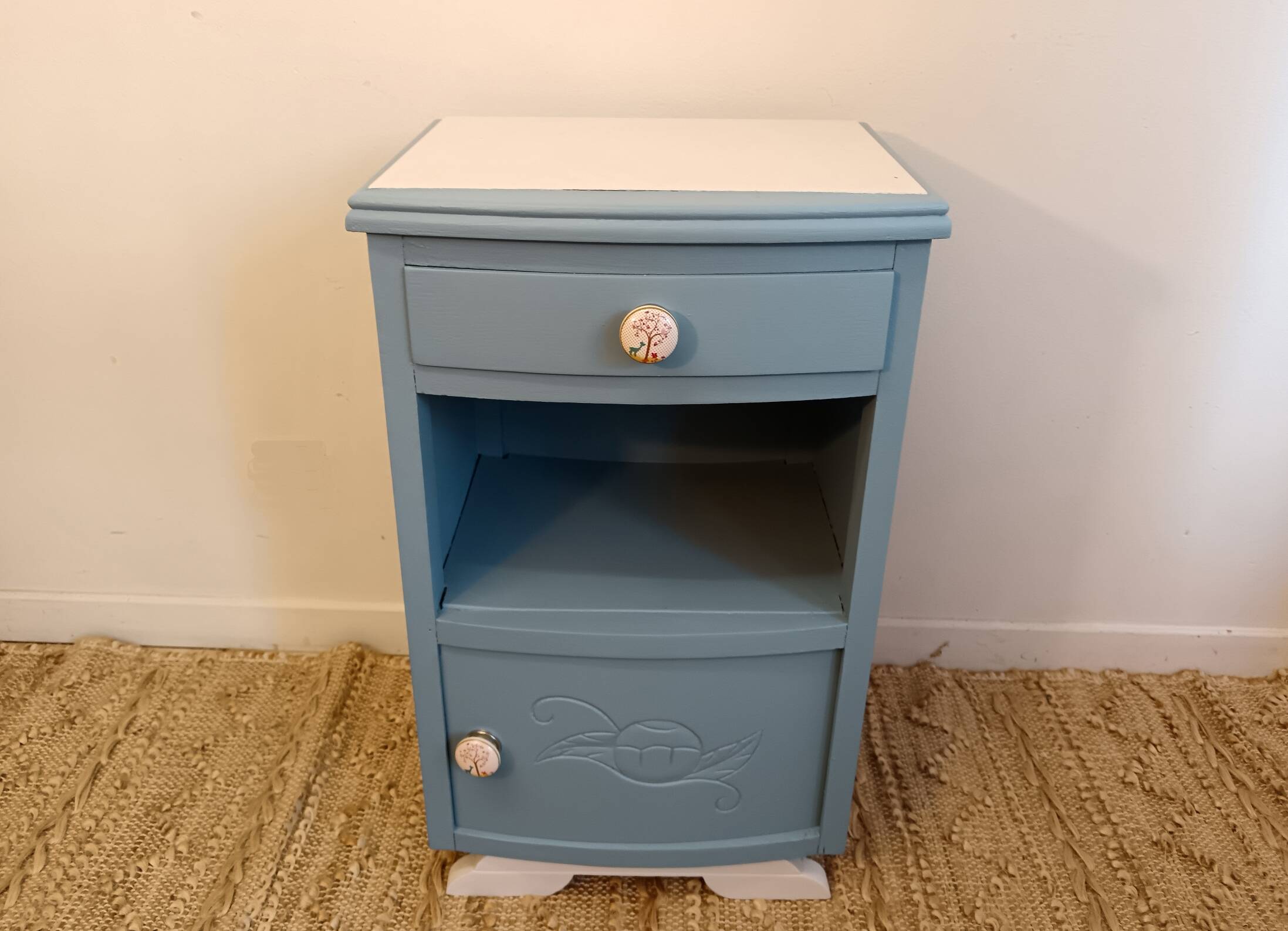 Vintage blue children's bedside table