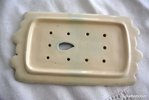 Plateau à asperge barbotine, très ancien