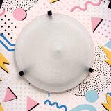 IKEA vintage ceiling light from the 80s in frosted glass, Memphis style.