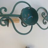 Green metal wall apply and vintage gold foliage