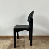Blackened rainer daumiller mid-century pine dining chair