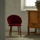 Mid-century toilet chair in oak and red velvet, by a Danish cabinetmaker, 1950s.