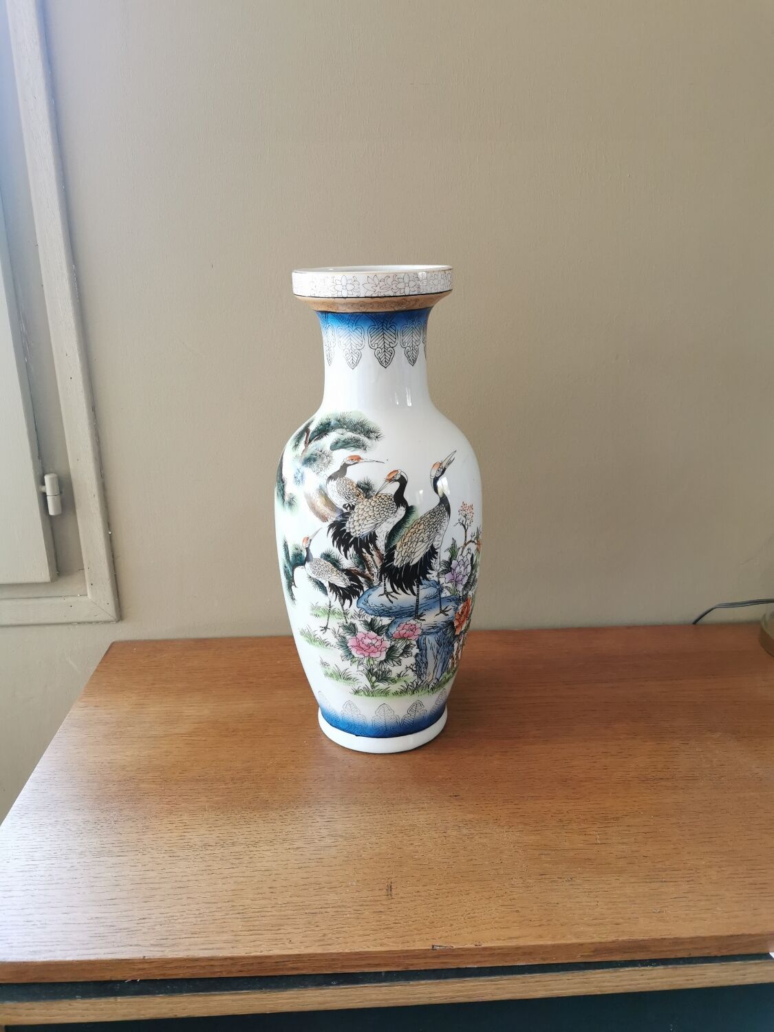 Vintage ceramic vase Asian decor