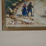 Ad. Moret "Antique Scene" Gouache watercolour signed and dated 1902