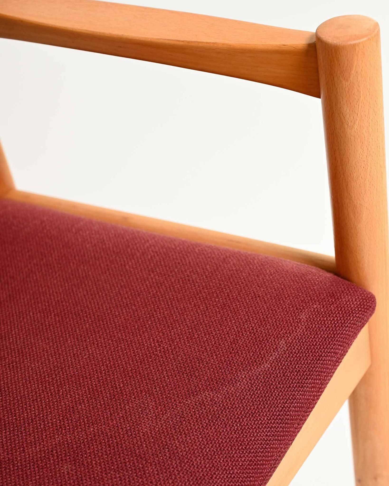 Ensemble de 6 chaises en hêtre, Danemark, années 1960