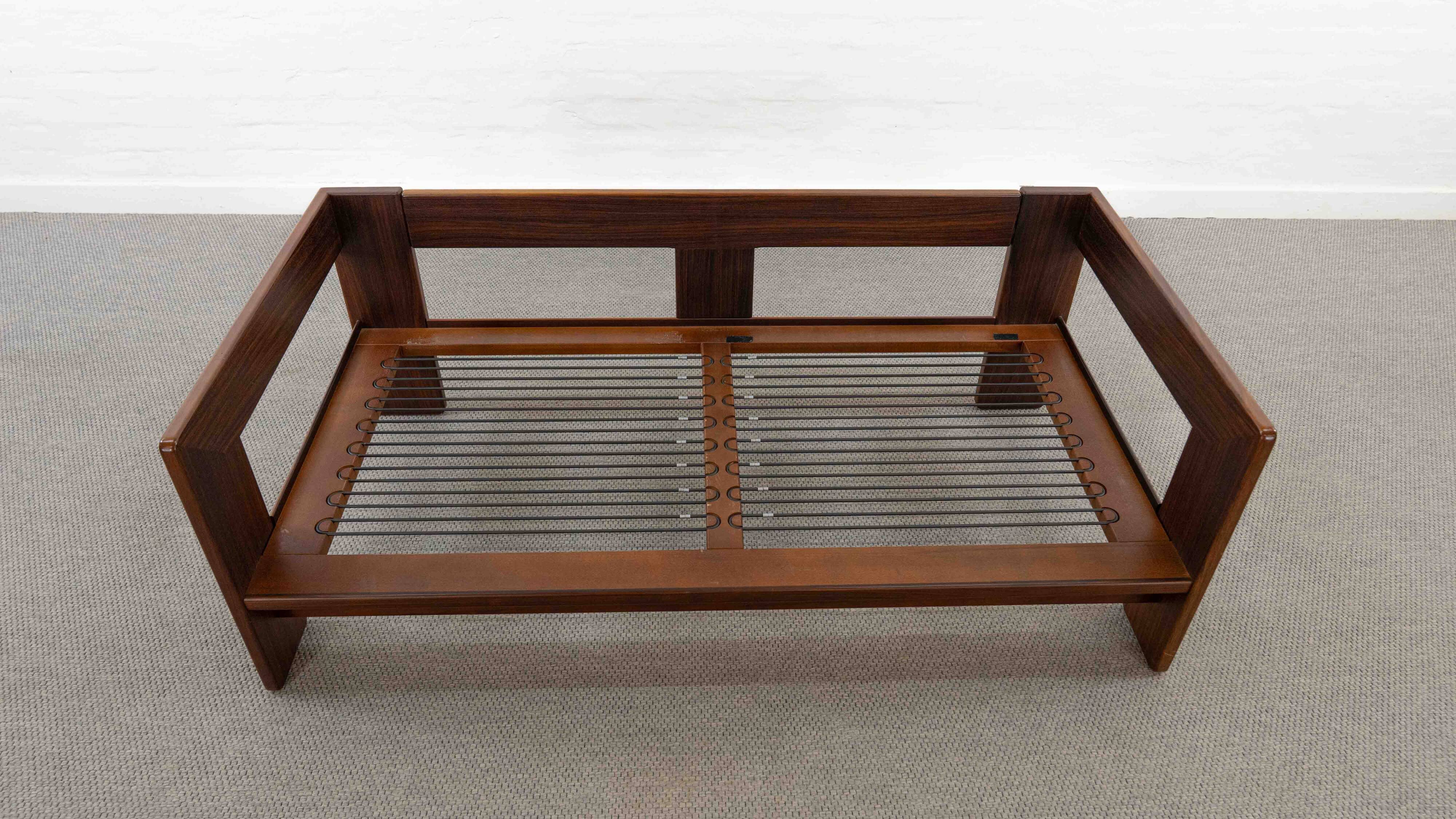 Bastiano Leather Sofa in Black by Tobia Scarpa for Gavina / Knoll