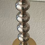 Silver and gold metal candle holder