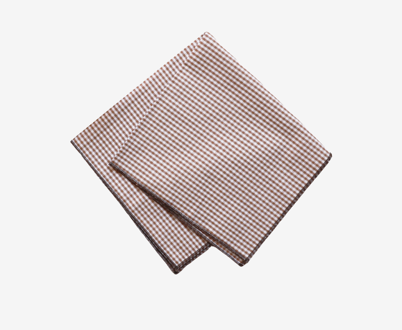 Serviette petit vichy marron