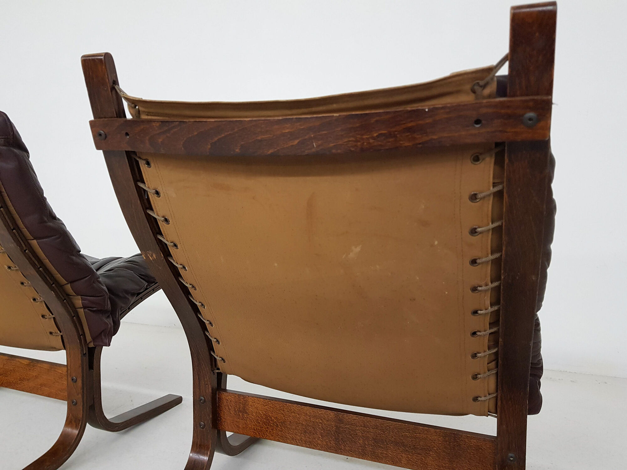 Set of 2 leather Ingmar Relling for Westnofa “Siesta” chairs, Norway 1960’s