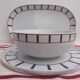 Ensemble de 3 plats basque porcelaine bleu et rouge