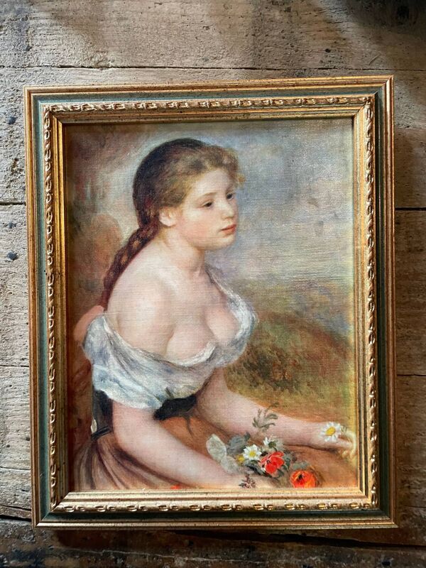 Tableaux une jeune fille aux fleurs